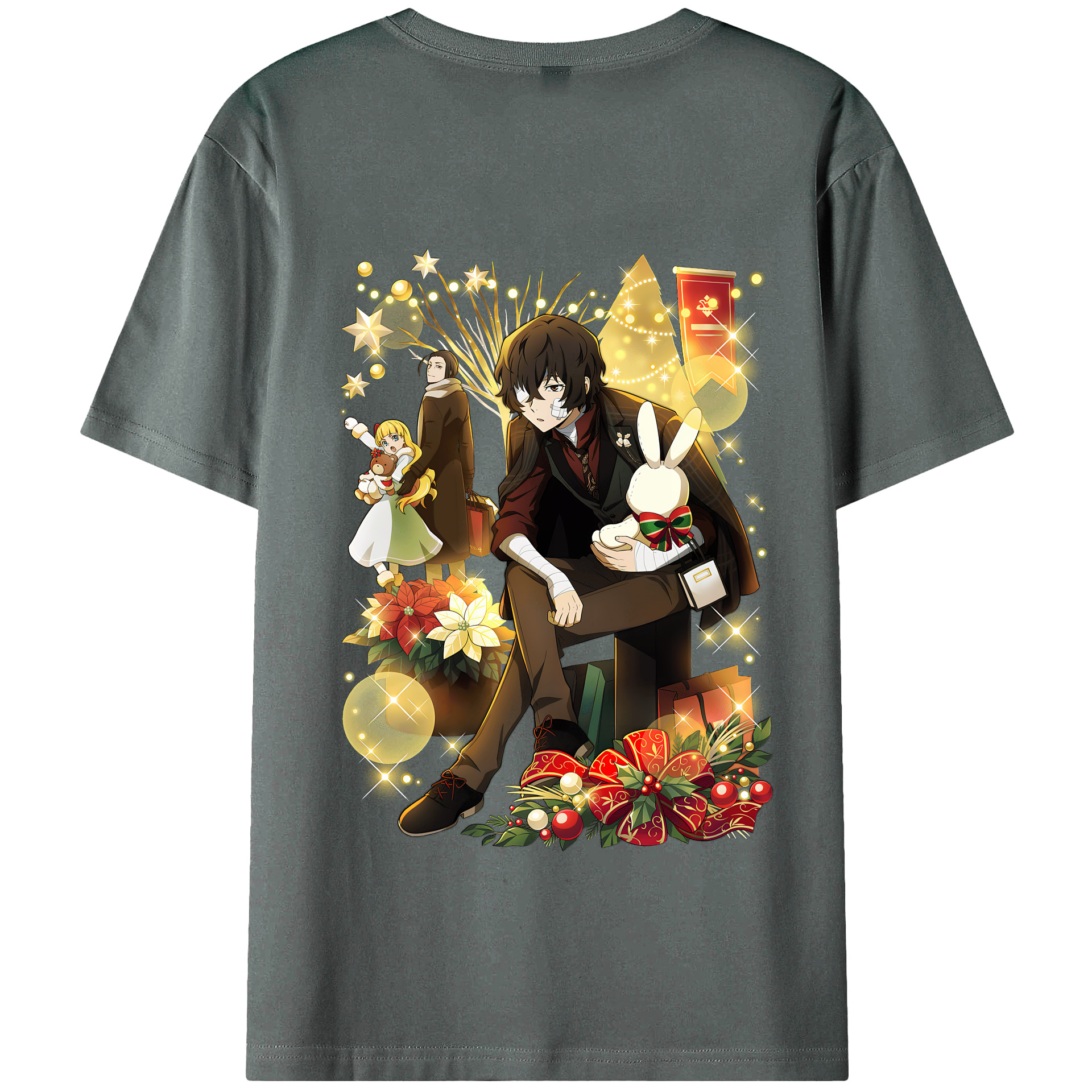 （画像用） 文豪ストレイドッグス Bungo Stray Dogs 綿100％半袖Tシャツ（背面プリント）